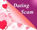 Dating Scam Hearts Depicts Online Romance Scammer Or Trickster - 3d Illustration Royalty Free Stock Photo