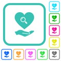 Dating service vivid colored flat icons