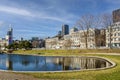 Old Montreal view from King Edward Quay Royalty Free Stock Photo