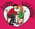 Dating young couple Valentine graphic