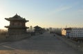 A view on top of the restored city wall of Datong in Shanxi, China.