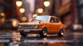 82 Datsun in City Diorama: Ultra-Realistic 3D Render with Matchbox Diecast, High-Key Lighting, and Stunning Details, Generative AI