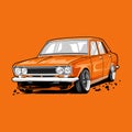 Datsun 510 classic car vintage illustration vector Royalty Free Stock Photo