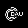DAU letter logo design on black background. DAU creative initials letter logo concept. DAU letter design