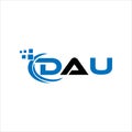 DAU letter logo design on white background. DAU creative initials letter logo concept. DAU letter design