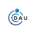 DAU letter logo design on white background. DAU creative initials letter logo concept. DAU letter design