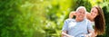 Daughter And Elderly Dad In Wheelchair Royalty Free Stock Photo