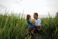 Daughter and father bonding outdoor enjoy