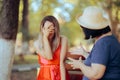 Daughter Feeling Guilty Receiving Critics from her Own Mother Royalty Free Stock Photo