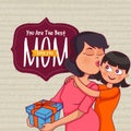 Daughter giving gift to Mother for Mother's Day. Royalty Free Stock Photo