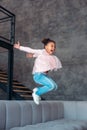 Daughter going crazy staying home alone and jumping