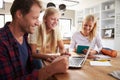 Daughter helping her parents with new technology Royalty Free Stock Photo