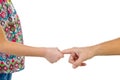 Daughter holds the hand of the futher Royalty Free Stock Photo