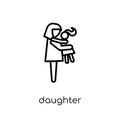 daughter icon. Trendy modern flat linear vector daughter icon on