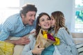 Daughter kissing her mother Royalty Free Stock Photo