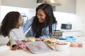 Daughter In Kitchen At Home Helping Mother To Make Healthy Packed Lunch Royalty Free Stock Photo