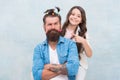 Daughter playing with hair. Quarantine with children. Happy family. Ideas to entertain kids during quarantine. Happy Royalty Free Stock Photo