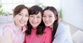 Daughters and mom take selfie Royalty Free Stock Photo