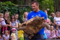 Daumants Dreiskens, bobsledder and Olympic champion holds African Spurred Tortoise