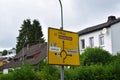 Daun, Germany - 07 28 2023: Way sign at a traffic circle Royalty Free Stock Photo