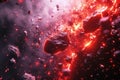 Daunting Asteroid red cinematic. Generate AI Royalty Free Stock Photo