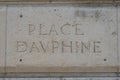 Dauphine Square carved in stone, Paris, France Royalty Free Stock Photo