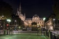 Dauphine Square in Paris illuminated at night