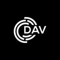 DAV letter logo design on black background. DAV creative initials letter logo concept. DAV letter design Royalty Free Stock Photo