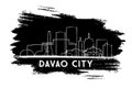 Davao City Philippines Skyline Silhouette. Hand Drawn Sketch. Business Travel and Tourism Concept with Historic Architecture