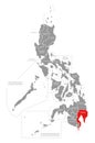 Davao red highlighted in map of Philippines