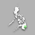 Davao region location within Philippines map Royalty Free Stock Photo