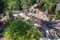 Dave`s Falls in Marinette County, Amberg, Wisconsin June 2020 on the Pike River