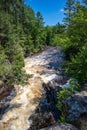 Dave`s Falls in Marinette County, Amberg, Wisconsin June 2020 on the Pike River