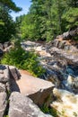 Dave`s Falls in Marinette County, Amberg, Wisconsin June 2020 on the Pike River