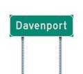 Davenport City Limit road sign