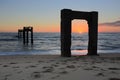 Davenport Pier Beach Sunset