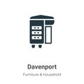 Davenport vector icon on white background. Flat vector davenport icon symbol sign from modern furniture and household collection
