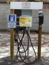 A charging station for electric vehicles in a car park Royalty Free Stock Photo