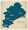 Daventry district map - England UK