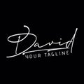 David Beauty vector white color signature name logo