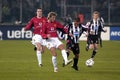 David Beckham and Antonio Conte in action during the match