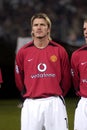 David Beckham before the match