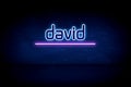 David - blue neon announcement signboard Royalty Free Stock Photo