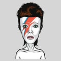 David Bowie Pop Art Vector Portrait Royalty Free Stock Photo