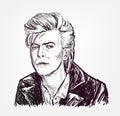 David bowie vector illustration sketch style portrait