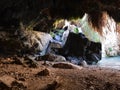 David Cave in rocks of Ein Gedi near Dead Sea