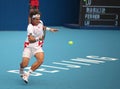 David Ferrer in action at the 2010 China Open Royalty Free Stock Photo