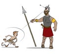 David and Goliath Color Royalty Free Stock Photo