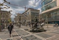 David and Goliath sculpture by Richard Hess on the Zeil pedestrian zone, Frankfurt, Germany Royalty Free Stock Photo