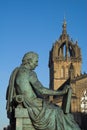 David Hume and St Giles Cathedral, Edinburgh Royalty Free Stock Photo